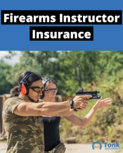 Firearms instructor insurance cover: instructor guiding a student's aim at an outdoor shooting range