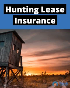 Hunting lease insurance cover image showing an elevated wooden deer stand on leased hunting land at sunset